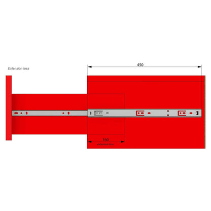Set of Ball Bearing Slides (left and right), H27 Furnica 
