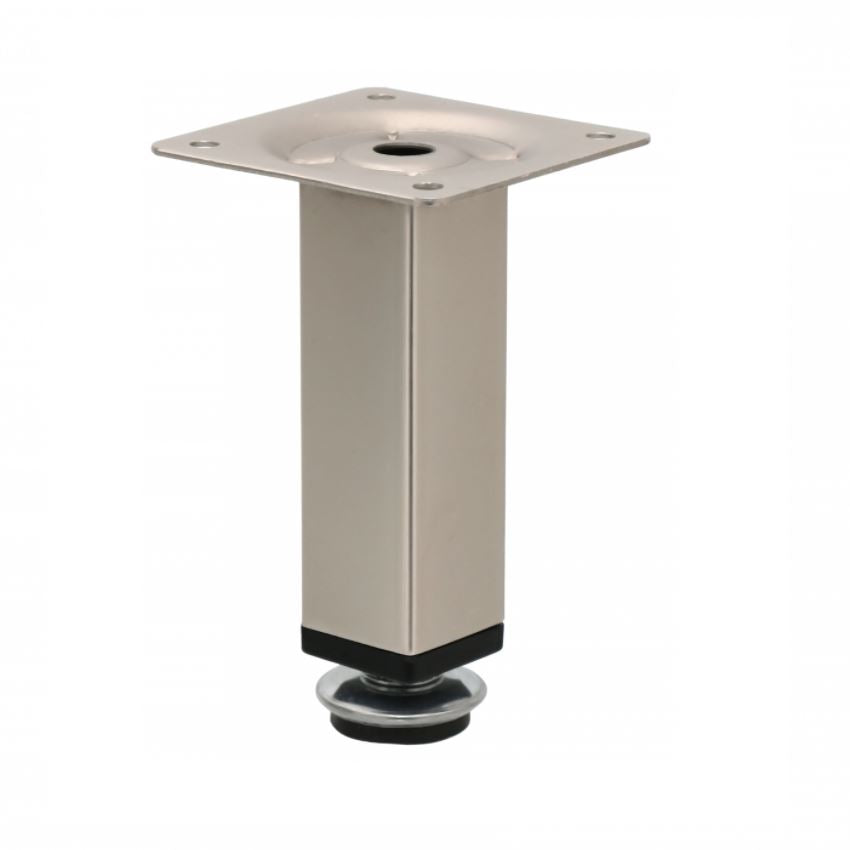 Square Furniture Leg 25x25mm - H100mm Satin NTP 