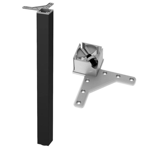 Čtvercová noha nábytku 710 mm, černá, montážní deska ZnAl – Furnica