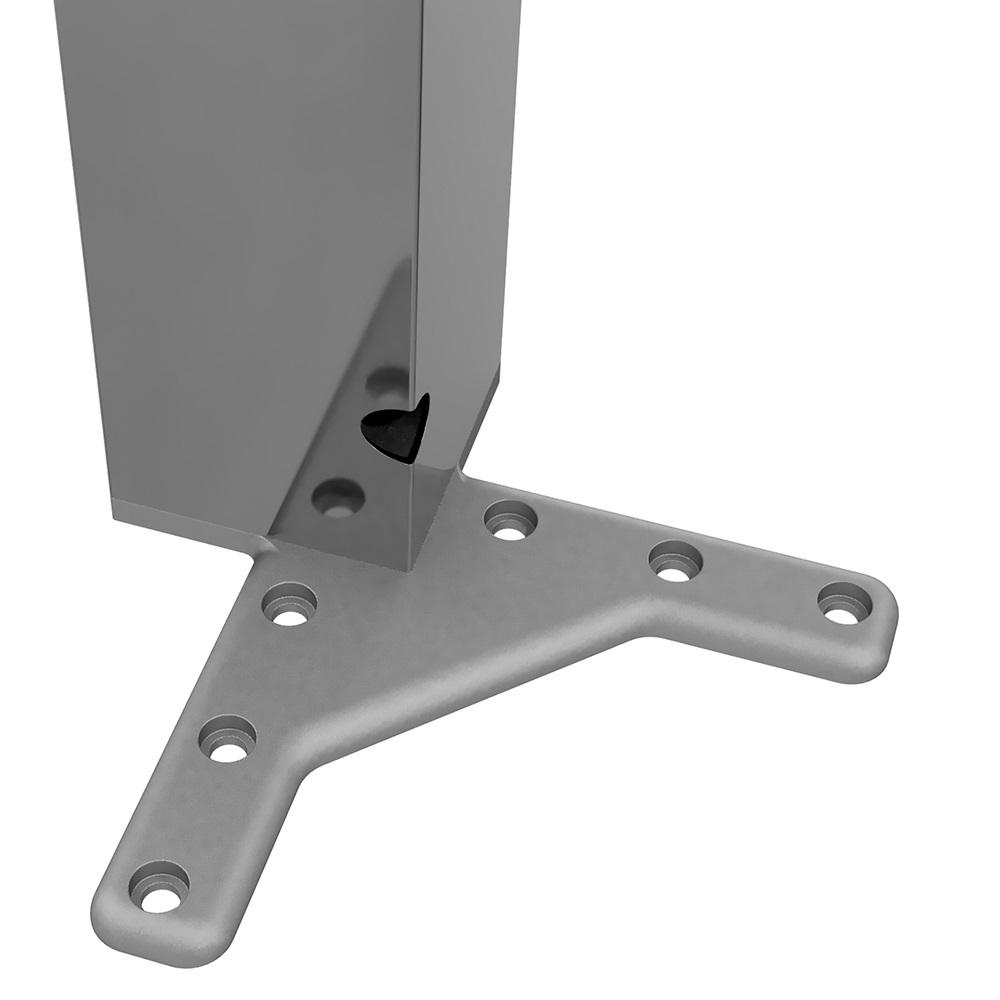 Square Furniture Leg 710mm, Chrome, ZnAl Mounting Plate Furnica 