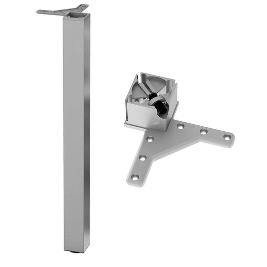 Čtvercová noha nábytku 710 mm, chrom, montážní deska ZnAl – Furnica