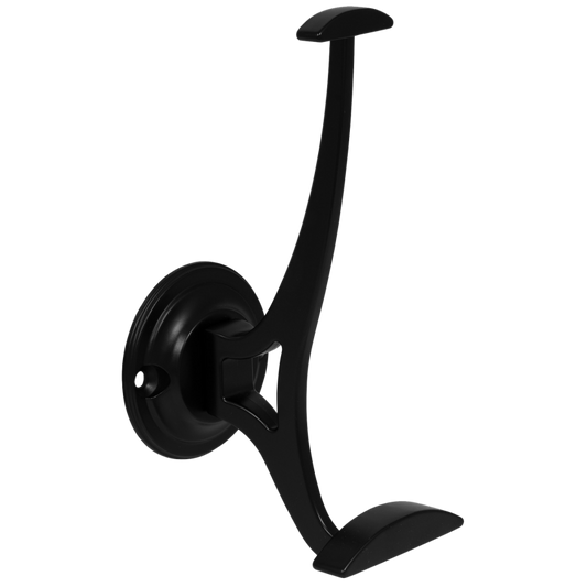 Dvojitý háček na klobouky a kabáty - 140 mm - černý