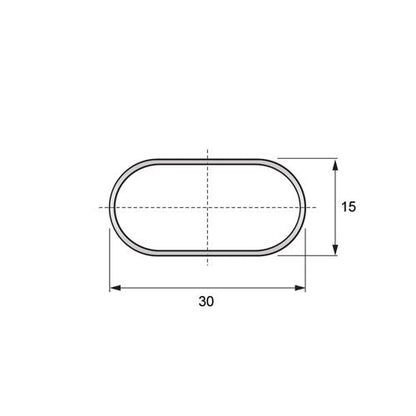 Šatní tyč oválného tvaru 15x30mm, délka 3000mm, chromovaná. (2) – Furnica