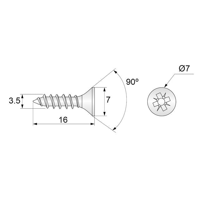 Dřevěné šrouby PZ2 3,5x16mm bílý zinek (1000 ks) (3) – Furnica