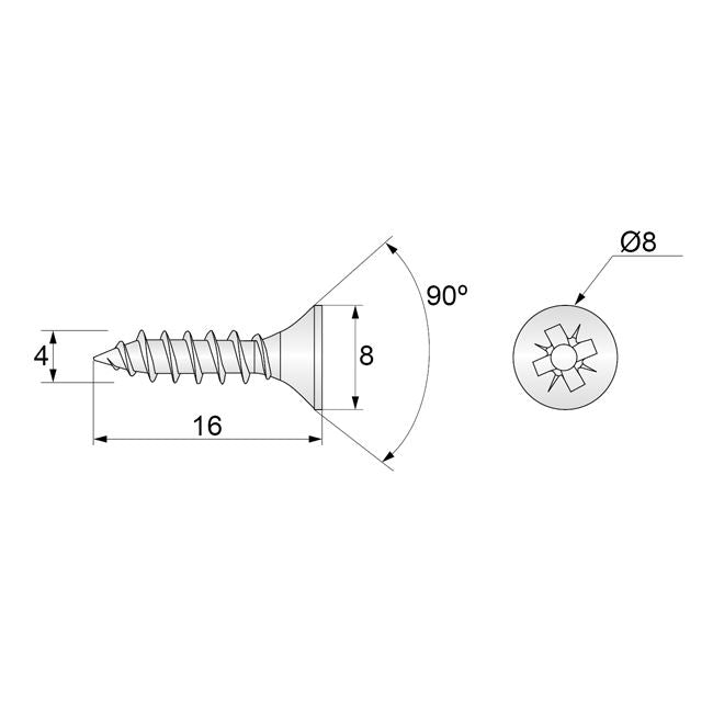 Dřevěné šrouby PZ2 4,0x16mm bílý zinek (1000 ks) (3) – Furnica